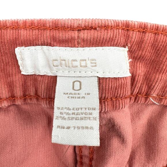 Chico's Pink Barely Flared 5 Pocket Button Closure‎ Corduroy Pants Size 4 (0) - Picture 4 of 9
